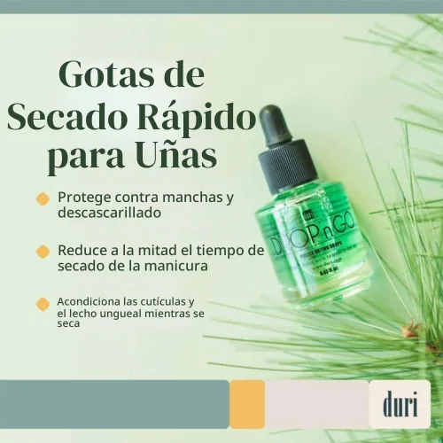 Vista 2 de duri Drop'n Go Gotas de uñas de secado rápido, gotas de secado rápido para esmalte de uñas de larga duración, 0.45 onzas líquidas (paquete de 1)