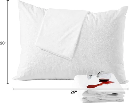 Vista 7 de Protector de almohada impermeable con diseño de cremallera (paquete de 2) - Funda de almohada a prueba de chinches de 20 x 26 pulgadas