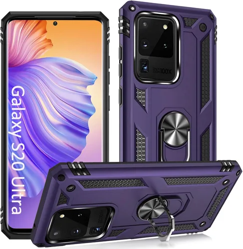Vista 8 de ADDIT Funda S20 para Samsung Galaxy S20 de 6.1 pulgadas, con anillo de soporte, soporte ajustable, grado militar, protección resistente, a prueba