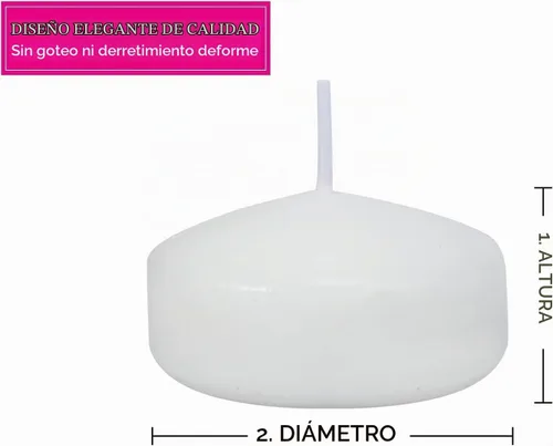Vista 2 de LYOBATH Paquete de 12 velas flotantes de 2 pulgadas para centros de mesa, pequeñas velas flotantes blancas para jarrones cilíndricos, centros