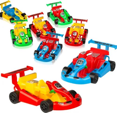Vista 7 de PROLOSO Pull Back Go Kart - Coches de carreras impulsados por fricción para niños, regalos de fiesta de cumpleaños, bolsas de regalo, premios