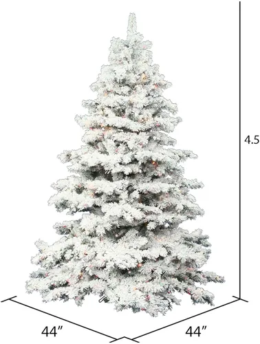 Vista 3 de Vickerman - Árbol de Navidad artificial de pino de Alaska de 36 pulgadas, con efecto nevado.