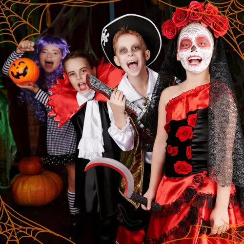 Vista 3 de Vinsot Juego de cuchillos de plástico de Halloween de 9 piezas, accesorios