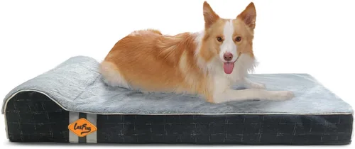 Vista 11 de Laifug Cama ortopédica de espuma viscoelástica para perros con forro duradero a prueba de agua y funda extraíble lavable (grande