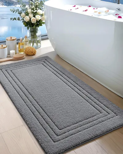 Vista 20 de DEXI Tapetes de baño, 32 x 20 pulgadas, antideslizantes, lavables, absorbentes, de secado rápido, para ducha y fregadero, color beige
