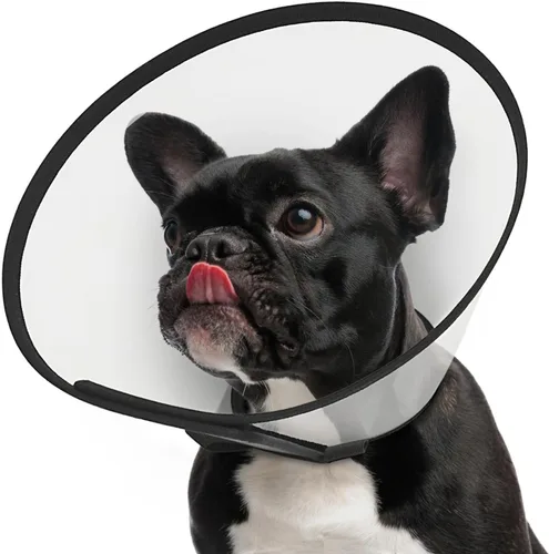 Vista 13 de Supet - Collar de cono para perro ajustable después de la cirugía, collar y cono de recuperación para mascotas cómodo y práctico, para perros