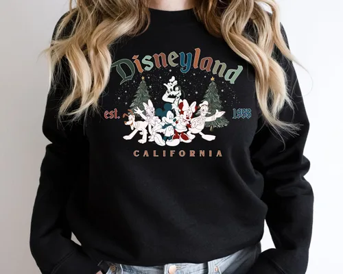 Vista 2 de Sudadera de Navidad de Mickey and Friends, sudaderas de Navidad para mujer, suéter de Navidad, sudadera de Mickey Mouse, suéteres de Navidad