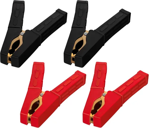 Vista 8 de 1 par de abrazaderas para cable de puente, abrazaderas de batería de cobre puro, abrazaderas de cargador de batería de 4 pulgadas, extremos de cable