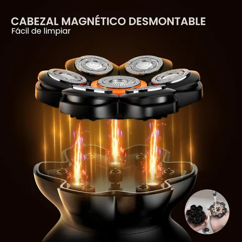 Vista 3 de MAXGROOM Afeitadora de cabeza 7D para hombres calvos, maquinilla de afeitar