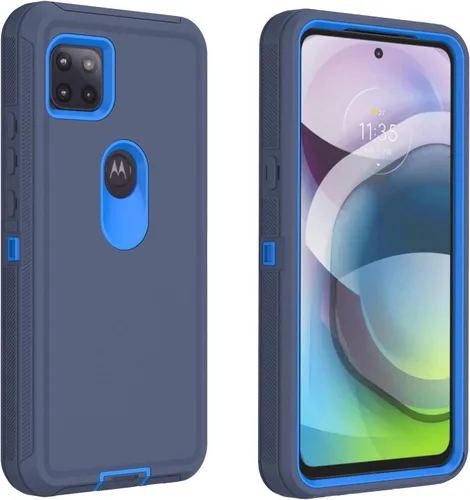 Vista 11 de Funda para Motorola Moto One 5G Ace, funda resistente de poliuretano termoplástico suave, policarbonato duro, resistente, a prueba de golpes, a Negro