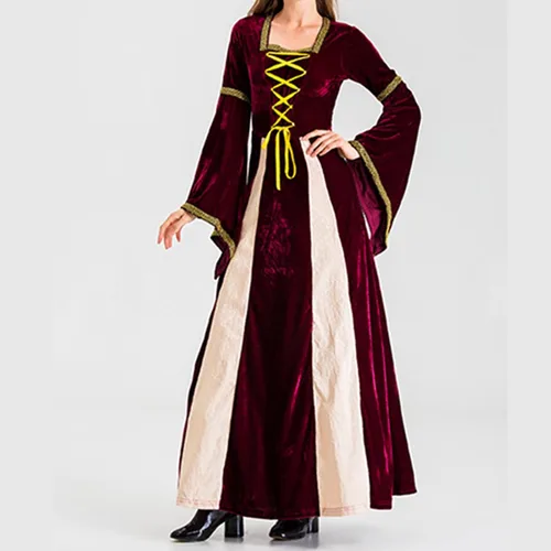 Vista 5 de Renaissance Dress for Women Court Long Dress Victorian Vintage Halloween Cosplay Ren Fair Retro Medieval Maxi Costume