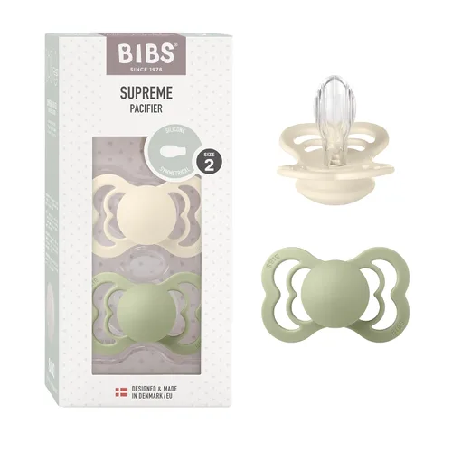 Vista 18 de BIBS Supreme Chupete para Bebé Paquete de 2 Hecho en Dinamarca Chupete Tranquilizador Sin BPA, Pezón Simétrico. Silicona, Talla 1 (0-6 Meses)
