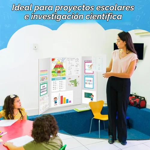 Vista 9 de VinTS 36" x 48" Large Trifold Poster Board,4 Pack White Corrugated Foldable Project Boards for Science Fair, School Projects,Photo Displays