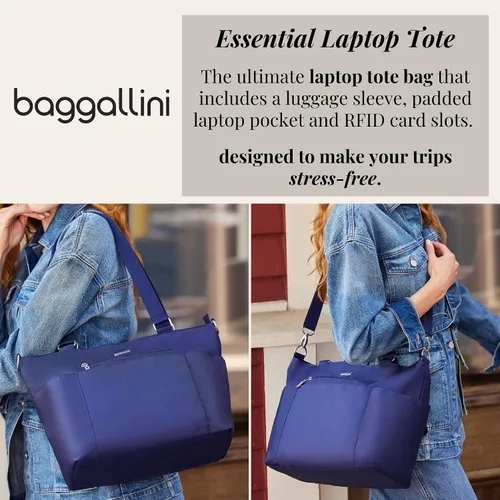 Vista 2 de Bolso para portátil Baggallini Essential - Bolso de trabajo con funda para portátil - Bolso cruzado ligero para el hombro para viajes para mujeres