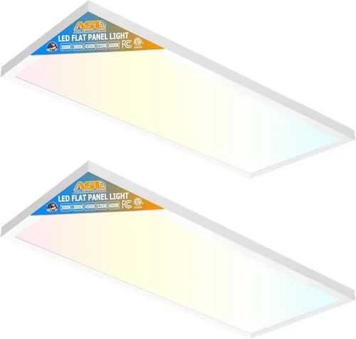 Vista 8 de Allsmartlife Luz LED plana de 1 x 2 pies, montaje en superficie, 24 W, 2880 lm, 5CCT, 3000K-6000K, regulable, luz de techo LED ultra delgada