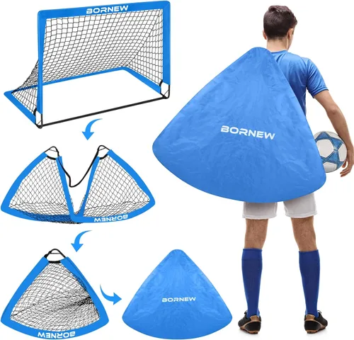 Vista 4 de Kids Soccer Goal for Backyard Set - 2 Set of 6X4 / 4X3 ft Toddler Soccer Nets Training Equipment, Soccer Ball, Pop Up Portable Soccer Set for Kids
