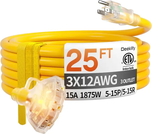 Vista 14 de Cable de extensión resistente de calibre 12 de 50 pies