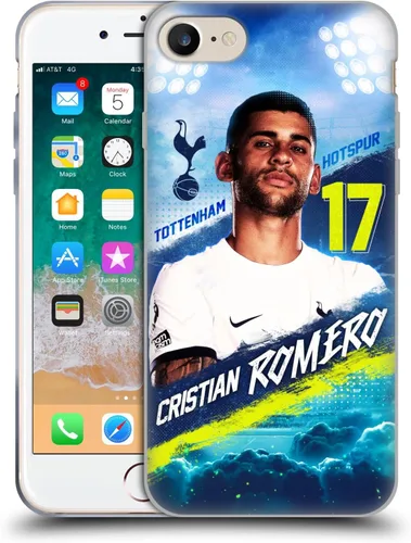 Vista 23 de Head Case Designs Officially Licensed Tottenham Hotspur F.C. Cristian Romero 2023/24 First Team Gel Case [Military Grade] Compatible with Apple