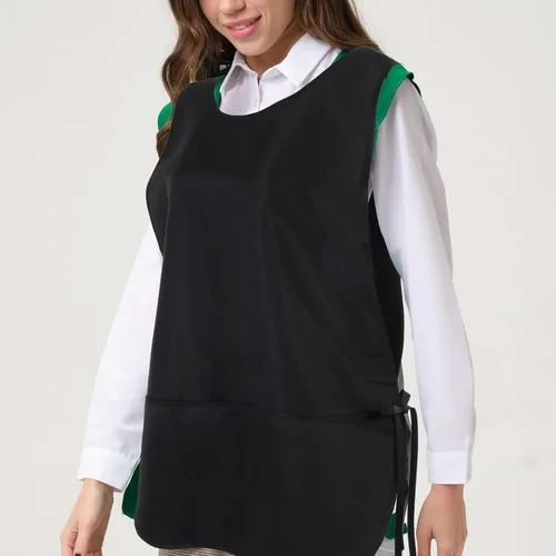 Vista 5 de Tucnoeu Delantal de zapatero unisex con 2 bolsillos, delantal ajustable resistente al agua y al aceite, delantal artístico para el trabajo