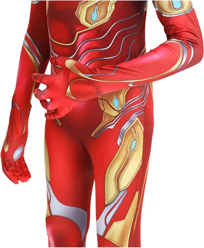 Vista 4 de LUOWAN Disfraz de superhéroe para niños disfraz de cosplay de Halloween traje de elastano estilo 3D