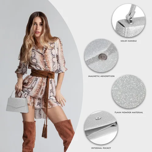 Vista 2 de AOYUNHUI Monederos de mano para mujer, bolso cruzado de boda, bolso cruzado para mujer, boda, graduación, fiesta, club