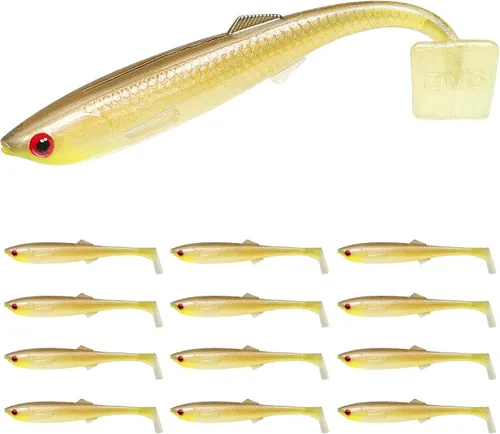 Vista 11 de TRUSCEND Shadtale Easy Catch Soft Fishing Lures, Unique Vibration and Action for Various Rigs, Paddle Tail Swimbaits Trailer for Bass, Trout