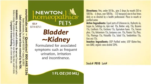 Vista 2 de Newton Homeopathics Pets Bladder~Riñón - 1 Oz Líquido