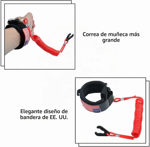 Vista 6 de Cordón de interruptor de parada de motor de barco marino para Jet Ski, correa de muñeca de repuesto 6E9-82575-00 para Yamaha Outboard Mercury