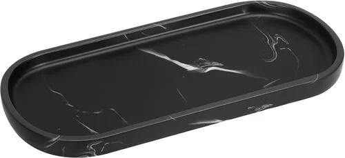 Vista 11 de Luxspire Bandeja de resina para tocador, bandeja de baño, bandeja de almacenamiento para tanque del inodoro, 11 x 4 pulgadas, bandejas para A - Tinta