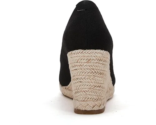 Vista 3 de Ruanyu Alpargatas de plataforma para mujer, sandalias de cuña de color sólido, puntera cerrada, cómodas, zapatos de tacón de cuña