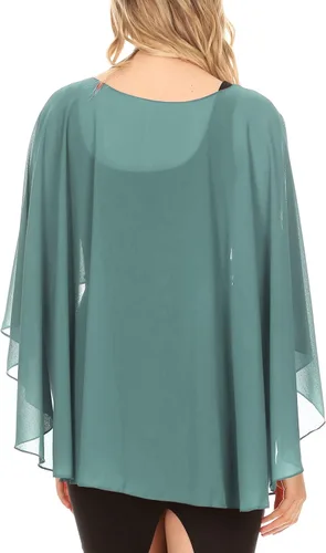 Vista 2 de Sakkas Anya - Capa de gasa suave para mujer, para boda, dama de honor, novia, bolero