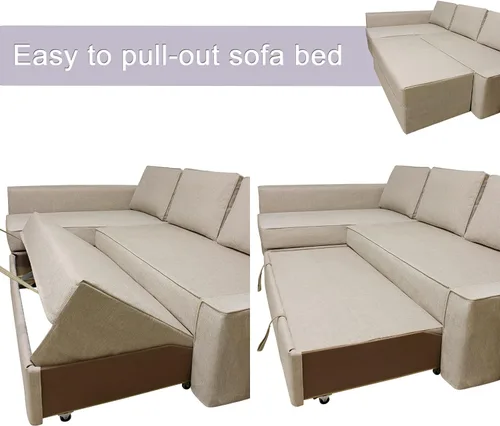 Vista 4 de IKEA Friheten - Funda de sofá cama para sofá cama pequeño, fundas de sofá para sala de estar con cojín y fundas de almohada (S-12, diván derecho)