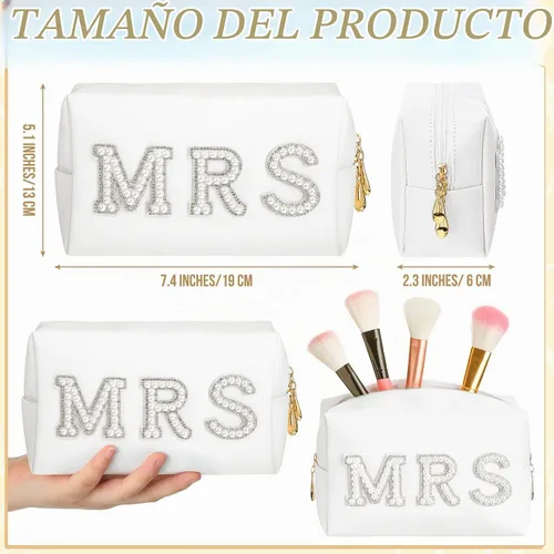 Vista 4 de Xtinmee - Bolsa de maquillaje personalizada para el día de la boda, S