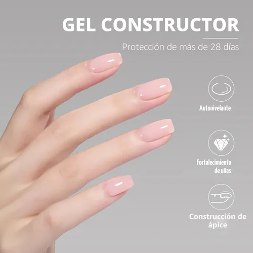 Vista 3 de GAOY - Gel de construcción para uñas, fortalecedor de uñas de 16ml en una botella, gel duro para extensión de uñas, esmalte de uñas de secado al UV