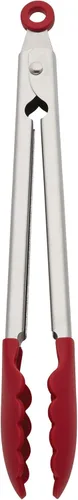 Vista 4 de KitchenAid Pinzas de acero inoxidable con punta de silicona, 12 pulgadas, color negro
