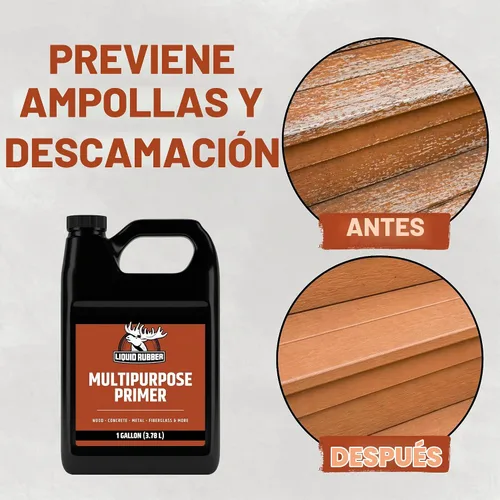Vista 2 de Liquid Rubber Multipurpose Primer for Concrete, Wood, Metal, 1 Gallon