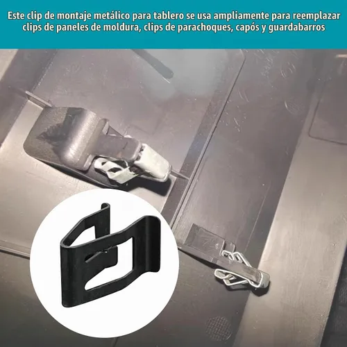 Vista 5 de Augeny 10 piezas de clips de retención para salpicadero, retén de metal para consola frontal de automóvil, clip de retención universal para 10 pzas