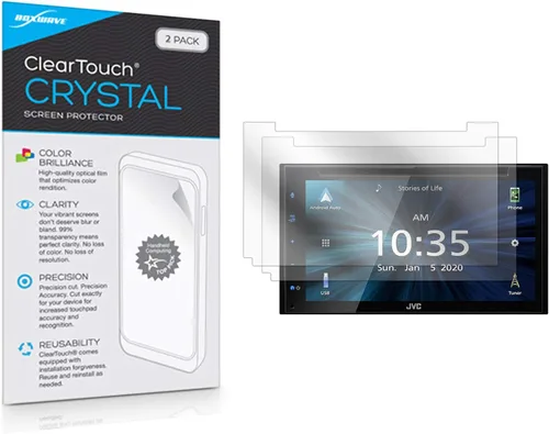 Vista 9 de BoxWave Protector de pantalla compatible con JVC KW-V66BT – ClearTouch Anti-Glare (2 unidades), antihuellas mate