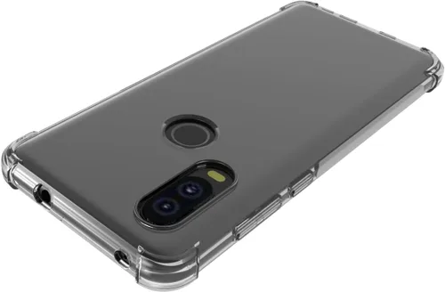 Vista 3 de USTIYA Funda para Motorola One Vision Clear TPU Cuatro Esquinas Cubierta Protectora Transparente Suave Funda