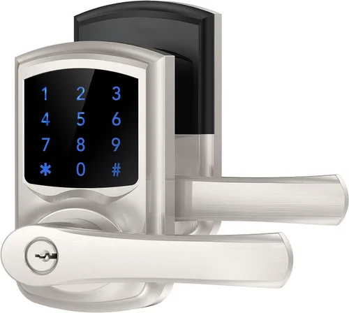 Vista 11 de Signstek Cerradura de puerta de entrada sin llave con asa, perilla de puerta de teclado digital, cerradura electrónica inteligente con código