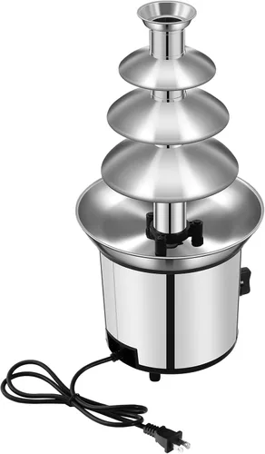 Vista 9 de Fuente de chocolate de 4 niveles, máquina de fusión eléctrica de fondue de chocolate, set de hasta 4 libras, máquina eléctrica de fondue