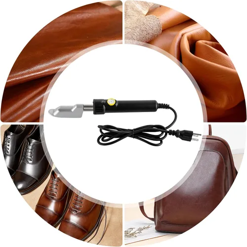 Vista 4 de LYNICESHOP Mini planchas, 110v 122.0-662.0 °F con cable eléctrico Mini hierro de cuero Mini hierro Mini manualidades de hierro práctico kit