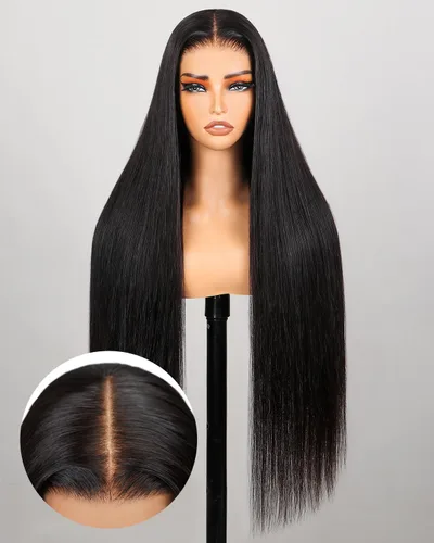 Vista 8 de Peluca de cabello humano sin pegamento de 30 pulgadas, precortada, densidad del 230%, cierre de cabello humano, 5x6, pelucas de encaje frontal HD