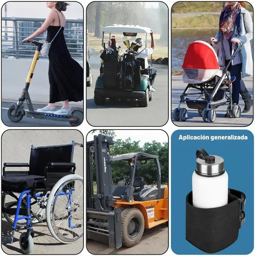 Vista 7 de Xxerciz Portavasos para cinta de correr con dos correas ajustables, soporte para botella de agua para barra vertical de cinta de correr, soporte