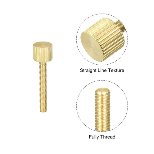 Vista 4 de uxcell Tornillos moleteados para pulgar, pernos planos de latón M4x30mm, perillas de agarre para PC, electrónico, mecánico, 8