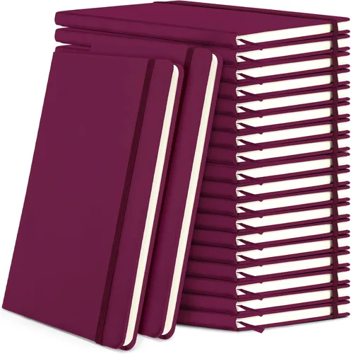 Vista 23 de Honoson 20 Pack Lined Journal Notebooks A5 Hardcover Executive Notebook 5.5" x 8.3" PU Leather Wide Ruled Journals Bulk with Elastic Band for Home