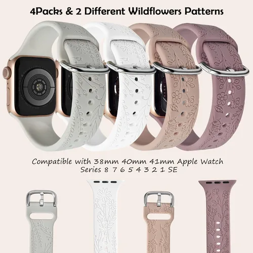 Vista 3 de Correa de silicona deportiva suave de repuesto para Apple Watch Series 10, 9, 8, 7, 6, 5, 4, 3, 2, 1, SE