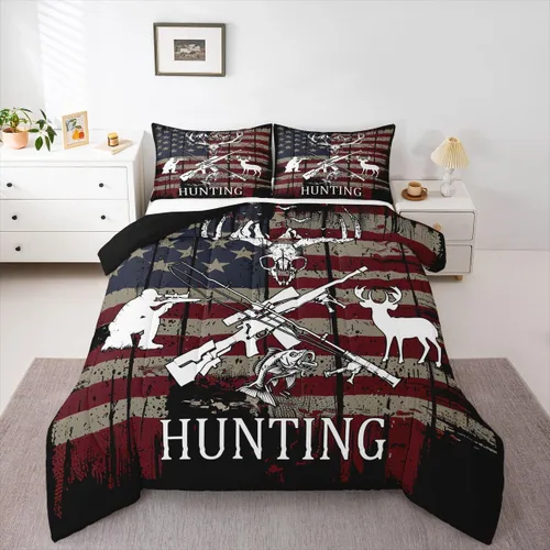 Vista 11 de Juego de edredón de oso rústico tamaño individual para mujeres adultas, ropa de cama con estampado de oso salvaje y animales salvajes, relleno