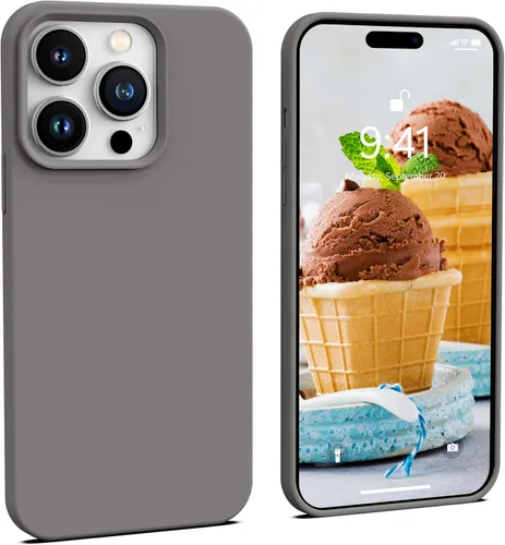 Vista 14 de IceSword Funda compatible con iPhone 14 Pro Max, color azul bebé, funda de silicona líquida, delgada, suave, antiarañazos, bonita luz azul pastel