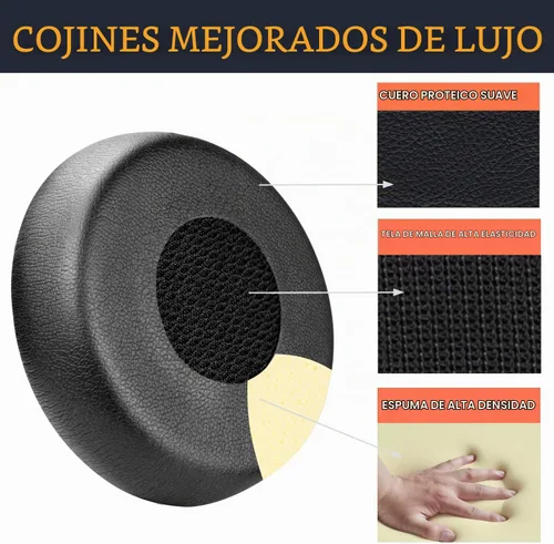 Vista 4 de SOULWIT Almohadillas para Jabra Evolve 75 - Negro